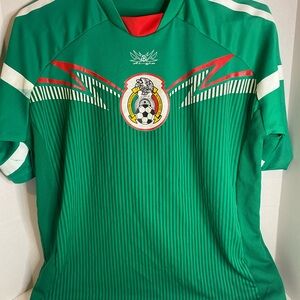 Men's Green Soccer Jersey with Red & White Accents